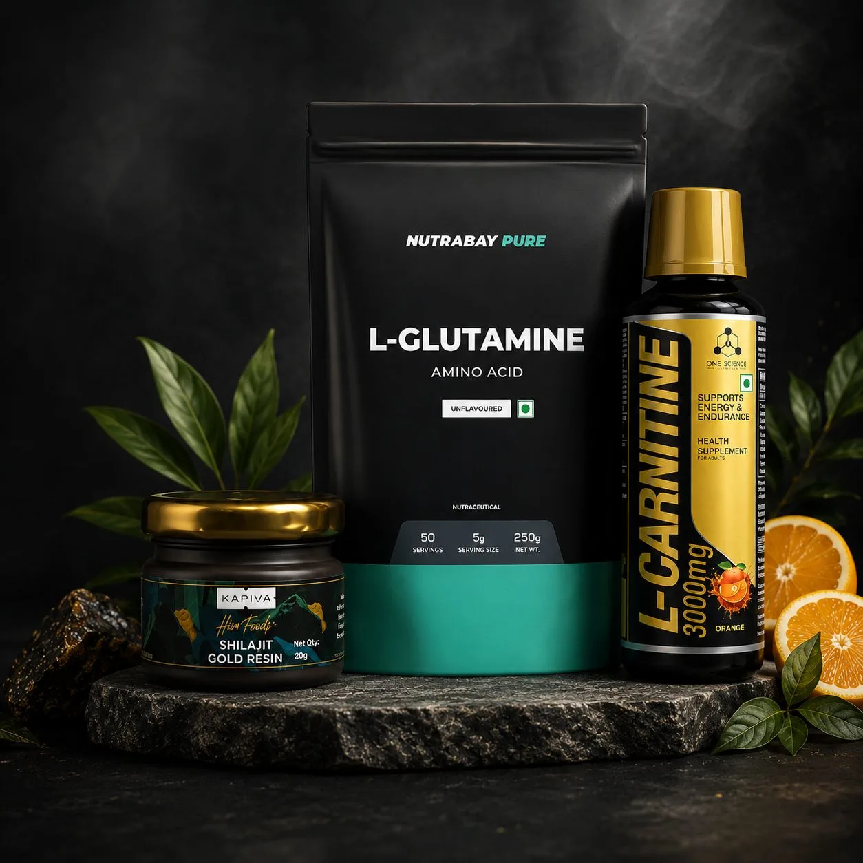 Assorted dietary supplement bottles